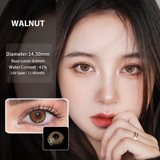 Uyaai คอนแทคเลนส์ สีวอลนัท 14.5 มม. 2 ชิ้น 1 คู่