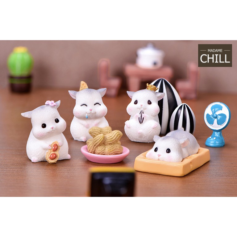 [MC932] ตุ๊กตุ่นจิ๋ว หนูแฮมสเตอร์ และอาหาร (1 ตัว ราคา 7, 9, 15 บาท)