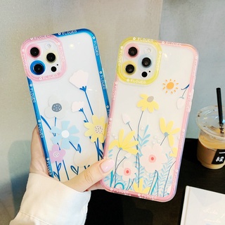 เคสโทรศัพท์มือถือนิ่ม ป้องกันเลนส์ ลายดอกไม้ สีเหลือง สีชมพู สําหรับ Xiaomi Redmi Note 11 11S 10 10S 4G 10C 10 9S 9 8 7 6 7A S2 9T 9A 9C Poco X3 NFC GT F3 F2 M3 M4 Pro 5G 4G