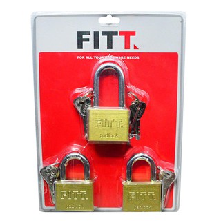 กุญแจ MK FITT 50 MM 3 ตัว/ชุด สีทอง PADLOCK MK FITT 50MM 3EA/SET GOLD