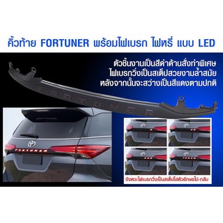 คิ้วประตูท้ายแบบมีไฟวิ่งสีแดงสำหรับtoyota Fortuner 2015-18