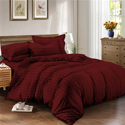 Homehapp  ผ้าปูที่นอน ผ้าไมโครเทค KASSA HOME รุ่น EMBOSS ขนาด 6 ฟุต (ชุด 5 ชิ้น) สีแดง