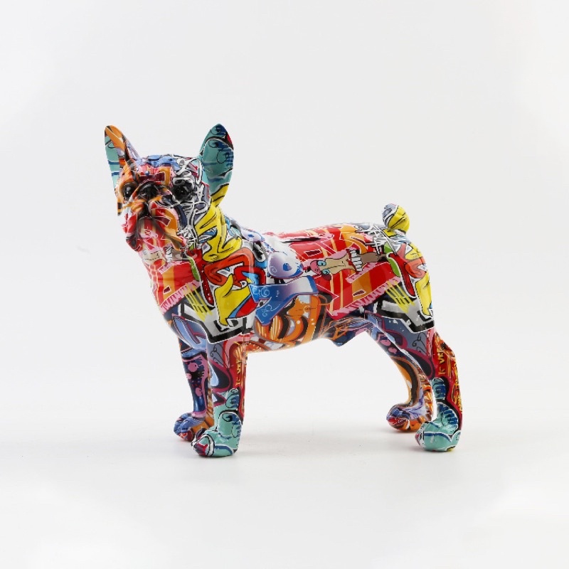 French Bulldog Model เฟรนซ์บลูด็อก ตุ๊กตาสุนัข ท่ายืน วัสดุเรซิ่น ขนาดสูง 30 cm