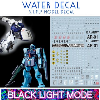 Water​ Decal MG 1/100 GM SniperII ยี่ห่อ S.I.M.P. Model Decal