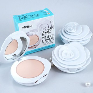 Mistine Boss white flowers moisture aqua silky powder 10 g. มิสทิน บอส ไวท์ แป้งตลับ แป้งกันแดดSPF30PA+++