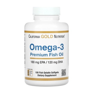 วิตามินบำรุงหัวใจ และความดัน โอเมก้า 3 California Gold Nutrition, Omega-3 Premium Fish Oil, 180 EPA / 120 DHA, 100 Fish