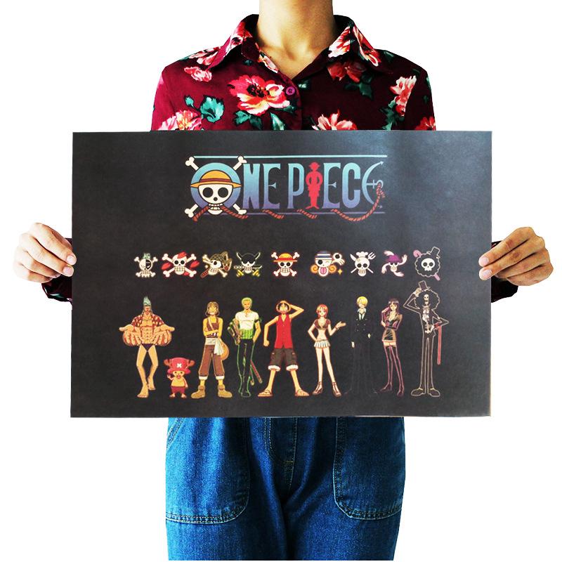 โปสเตอร์ ลายอนิเมะ one piece KING สีดำ และสีขาว สำหรับตกแต่งบ้าน