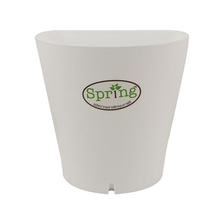 กระถางแขวนพลาสติก SPRING 18 ซม. สีขาว  PLASTIC PLANT POT SPRING 18CM WHITE