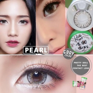 คอนแทคเลนส์ รุ่น little Pearl ยี่ห้อ Pretty doll Size mini มีสีเทา ตาล สายตาปกติ