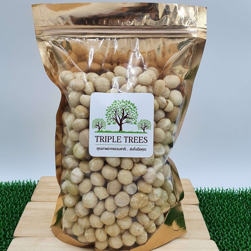 แมคคาเดเมียนัทอบธรรมชาติ KETO Macadamia Whole Roasted เกรด A จาก Triple Trees