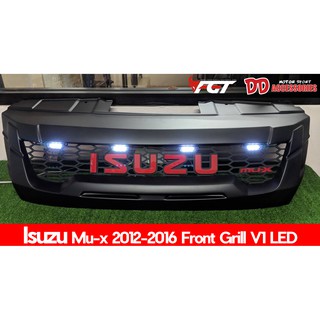 กระจังหน้า Isuzu Mu-X 2012-2016 V1 LED โลโก้แดง