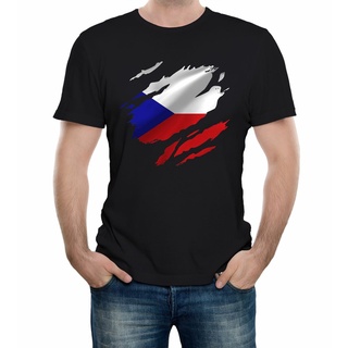 [S-5XL] เสื้อยืดพิมพ์ลายธงชาติฟุตบอล Czech Republic สําหรับผู้ชาย