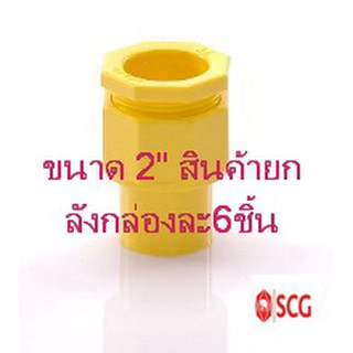 ข้อต่อเข้ากล่องร้อยสาย คอนเน็คเตอร์ pvc สีเหลือง ตราช้าง SCG ขนาด 2" (สินค้ายกลังกล่องละ6ชิ้น)