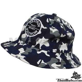 หมวก ปีกรอบ Bucket hat ลายทหาร Bucket destroy monster hat รุ่น F5Ah32-0014 แบรนด์ iDenGo