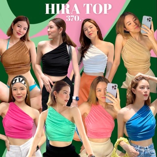 HIRA TOP เสื้อปาดไหล่จับจีบผ้าวิ้ง