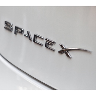 Tesla อุปกรณ์เสริมSace X Sticker For Tesla Model 3 Tail Letter Label Model Y Model3 Accessories For Tesla Model S model