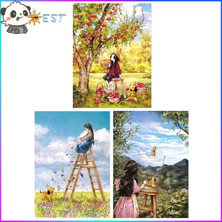 Thebest 53X72 ซม. Color Girl Figure 11 Ct ชุดอุปกรณ์เครื่องมือ Diy สําหรับใช้ในการเย็บปักครอสติส