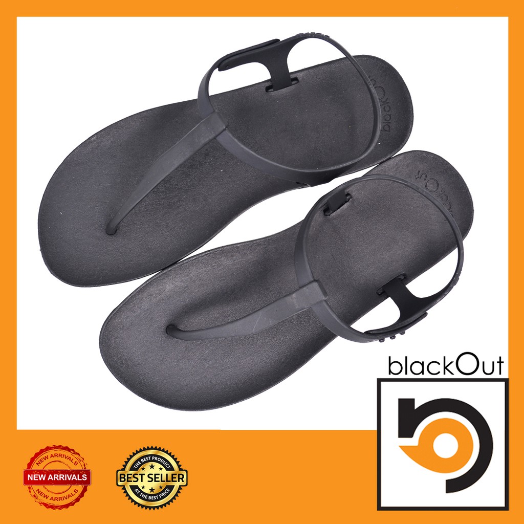 BlackOut Slingback รองเท้าแตะ หนีบรัดส้น รองเท้ายางกันลื่น พื้นดำ(หูดำ)