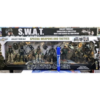 โมเดล ชุดตำรวจ S.W.A.T 6 ตัว มาพร้อมปืนและอาวุธ  ly/ji