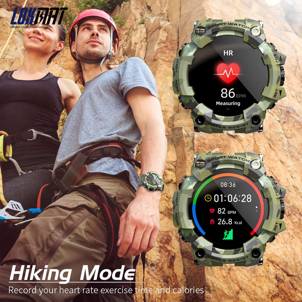 LOKMAT ATTACK Smartwatch Full Touch Screen Sport Watch Fitness Tracker