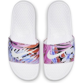 Nike Benassi JDI Print ลายดอกไม้สีชมพู แท้💯%จากช้อปแท้