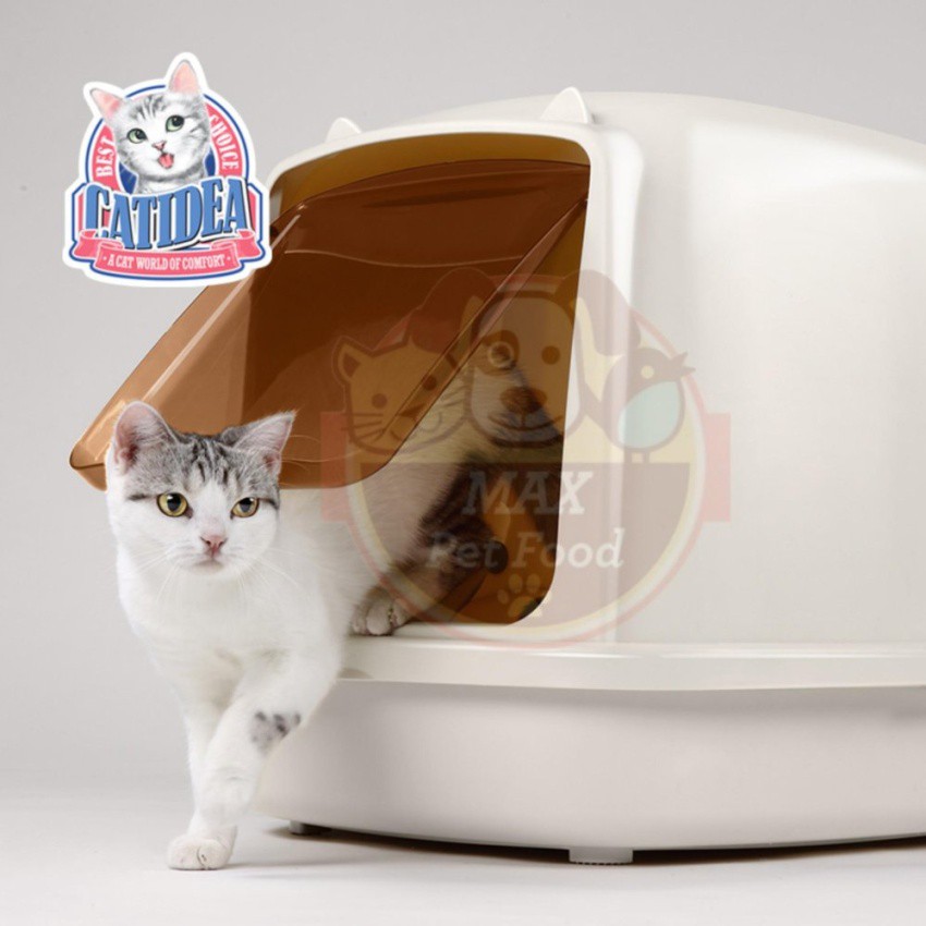 Catidea (CL101) ห้องน้ำแมว รุ่น Cat Ears  XLสีครีม (ยกเลิกขาย M) ราคา ถูกที่สุด ดีลบีเคเค แกลเลอรีภาพที่ 4