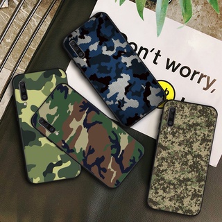 เคสโทรศัพท์มือถือ ซิลิโคนนุ่ม ลายพราง สีเขียวทหาร สําหรับ Samsung Galaxy A10 A20 A21 A50 A70 A10S A20S A30S A40S A50S