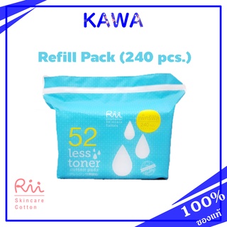 Rii no.52 Less Toner Refill Pack (240 pcs.) สำลีประหยัดโทนเนอร์ บางแต่นุ่ม kawaofficialth