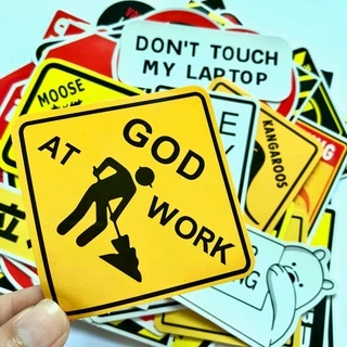 ติกเกอร์คำเตือนต่างๆ สำหรับติดตกแต่ง Warning JAPAN logo sticker จูราสสิค พาร์ค Jurassic Park 50pcs