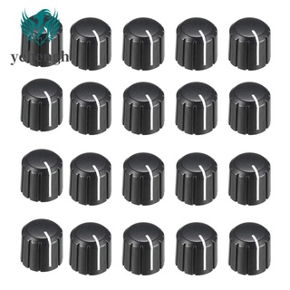 20Pcs Rotary Knob for 6mm Diameter D Type Shaft Guitar Volume Knob.