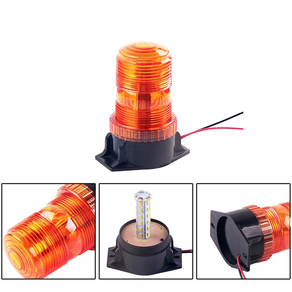JD.C ไฟเตือนภัย ไฟฉุกเฉิน ไฟติดทางหลวง 018 สีส้ม / สีแดง หลอดไฟ 30 LED สำหรับรถยนต์ รถบรทุก 12V-30V