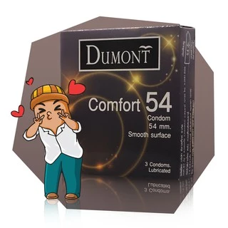 Dumont Comfort 54 ถุงยางอนามัย ใหญ่พิเศษ ผิวเรียบ ขนาด 54 มม. บรรจุ 1 กล่อง (3 ชิ้น)