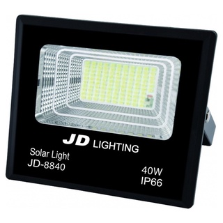 JD โคมไฟสปอร์ตไลท์โซลาร์เซลล์ 40W พร้อมรีโมท รุ่น JD-8840-3000K แสงวอร์มไวท์