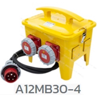 A12MB30-4 กล่องปลั๊กกระจายไฟ 16A 3P=2, 16A 5P=2 IP67 Flang outlet