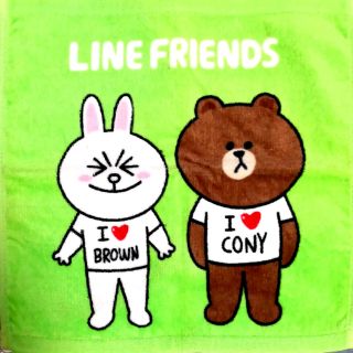 LINE FRIENDS ลิขสิทธิ์แท้ ผ้าเช็ดหน้าขนหนูเนื้อนุ่มสีสันสดใสราคาถูกมาก