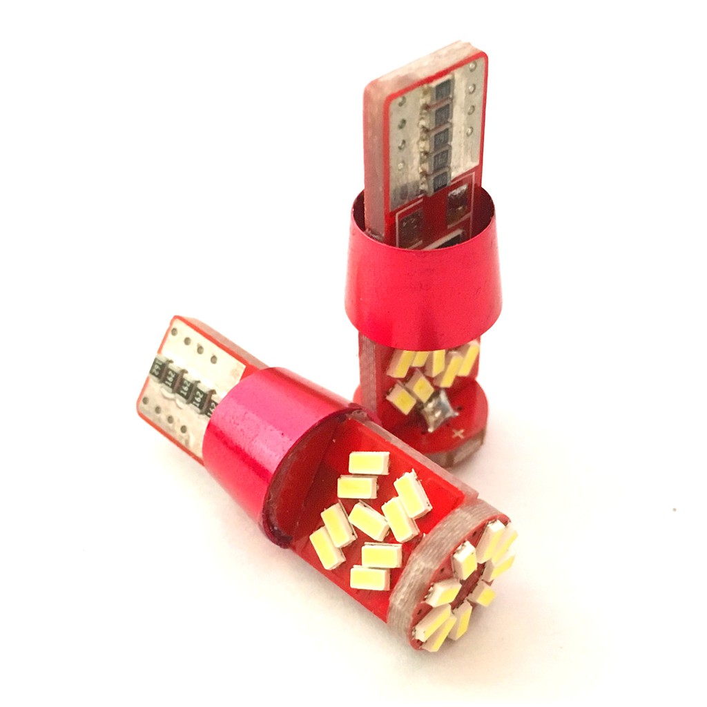 ไฟหรี่ มอเตอร์ไซค์ รถยนต์ ขั้วเสียบเล็ก T10 4014 27led 12v 1คู่