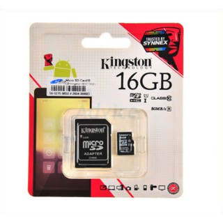 Micro SD 16GB Kingston (SDC10G2, Class 10)แท้ประกันตลอดอายุการใช้งาน