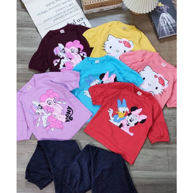 Gym kid ชุดกางเกงตัดบูท 3 ส่วนสําหรับเด็กผู้หญิงไซส์ใหญ่ (7-12y)