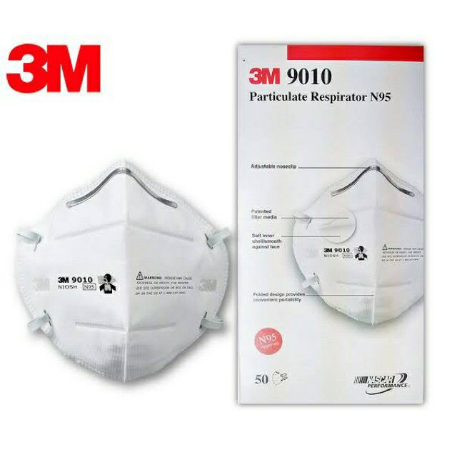 [พร้อมส่ง] หน้ากากอนามัย 3M รุ่น 9010 N95  ป้องกัน PM2.5