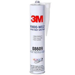 กาวสำหรับติดกระจกรถ สีดำ 3M 08609 Window-Weld Super Fast Urethane Black Cartridge - 10.5 fl oz.