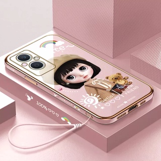 เคสโทรศัพท์มือถือแบบนิ่ม ขอบตรง ลายเบเร่ต์เกิร์ล สําหรับ Oppo Reno 7 7 PRO Reno 7Z Reno 6 Reno 6 PRO Reno 6Z Reno7SE Reno8 Reno8 PRO FINDX3 X3PRO