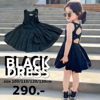 Black Dress เดรสกระโปรงแบบสวม ด้านบนเป็นผ้ายืดใส่สบาย