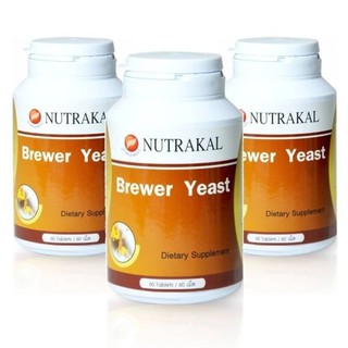 Nutrakal Brewer Yeast วิตามินบีรวม บำรุงประสาท คลายเครียด (60 เม็ด) x 3 ขวด