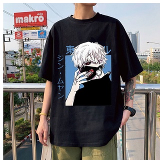 【100% cotton】เสื้อยืดลําลอง แขนสั้น พิมพ์ลายกราฟิกการ์ตูนอนิเมะ Tokyo Ghoul Funimation Kaneki Ken Drucken สไตล์ญี่ปุ่น ส