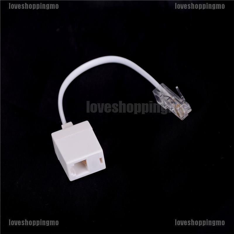 อะแดปเตอร์แปลงสายเคเบิ้ล RJ11 6P4C Female To Ethernet RJ45 8P8C Male F/M