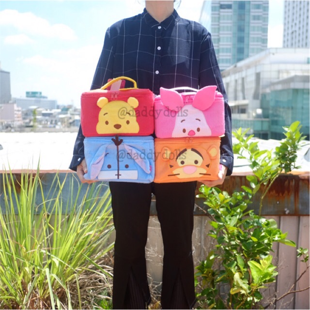 กระเป๋าเครื่องสำอางค์ Cutie Pooh หมีพูห์ & Eeyore อียอร์ & Piglet พิกเล็ต & Tigger ทิกเกอร์ Spring 6x9นิ้ว พู พูห์ หมีพู