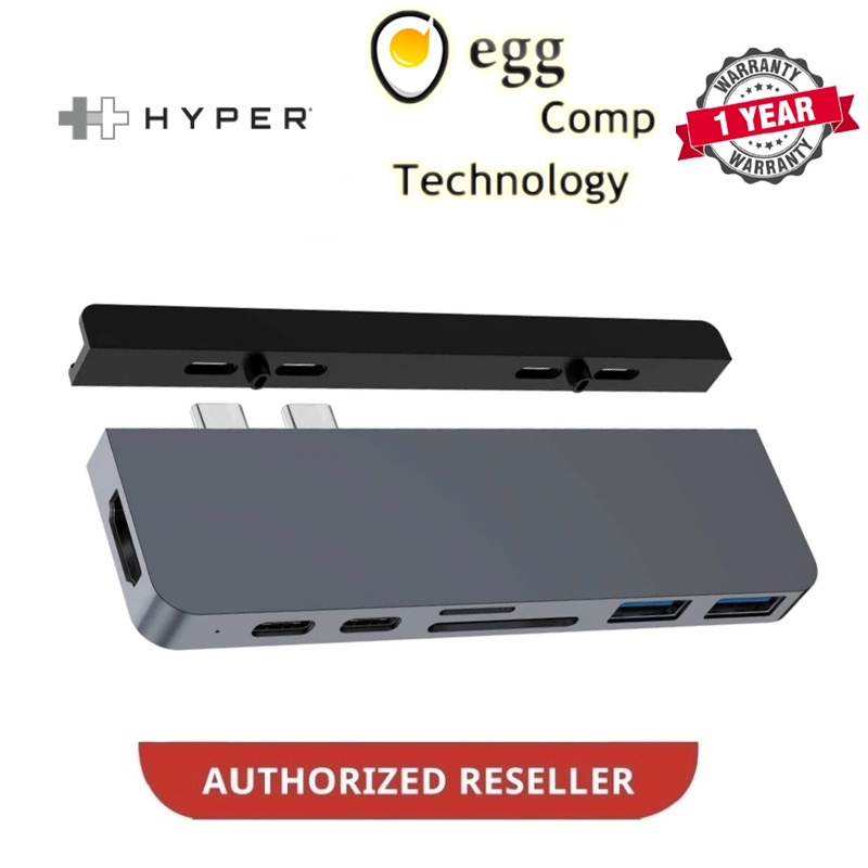 HYPER HYPERDRIVE DUO 7 IN 2 USB C HUB [HDMI USB-C PD USB-C 5GBPS 60W PD 2 x USB-A SD UHS-I MicroSD U