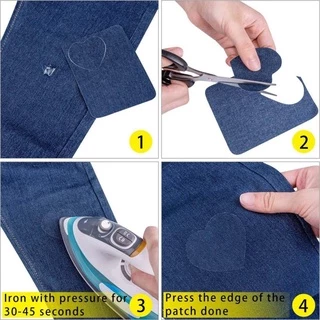 IOKDEALS1 4/12PCS ผ้า Patch ซ่อมกางเกง Applique กางเกงยีนส์ DIY