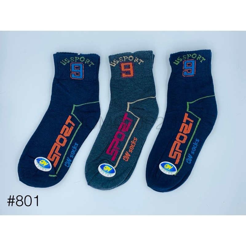 OW Socks ถุงเท้าข้อกลางสปอร์ต 801แพ็ค 12 คู่คละสี ราคา ถูกที่สุด ดีลบีเคเค แกลเลอรีภาพที่ 3