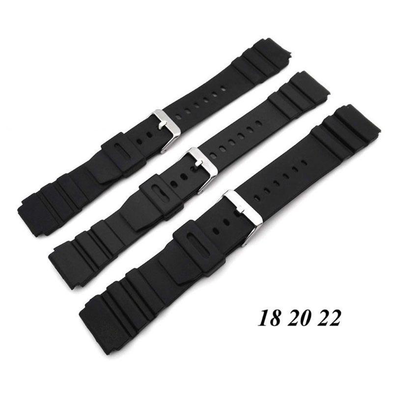 WU Silicone Rubber Watch Strap Band Deployment Buckle Diver Waterproof 18mm - 22mm